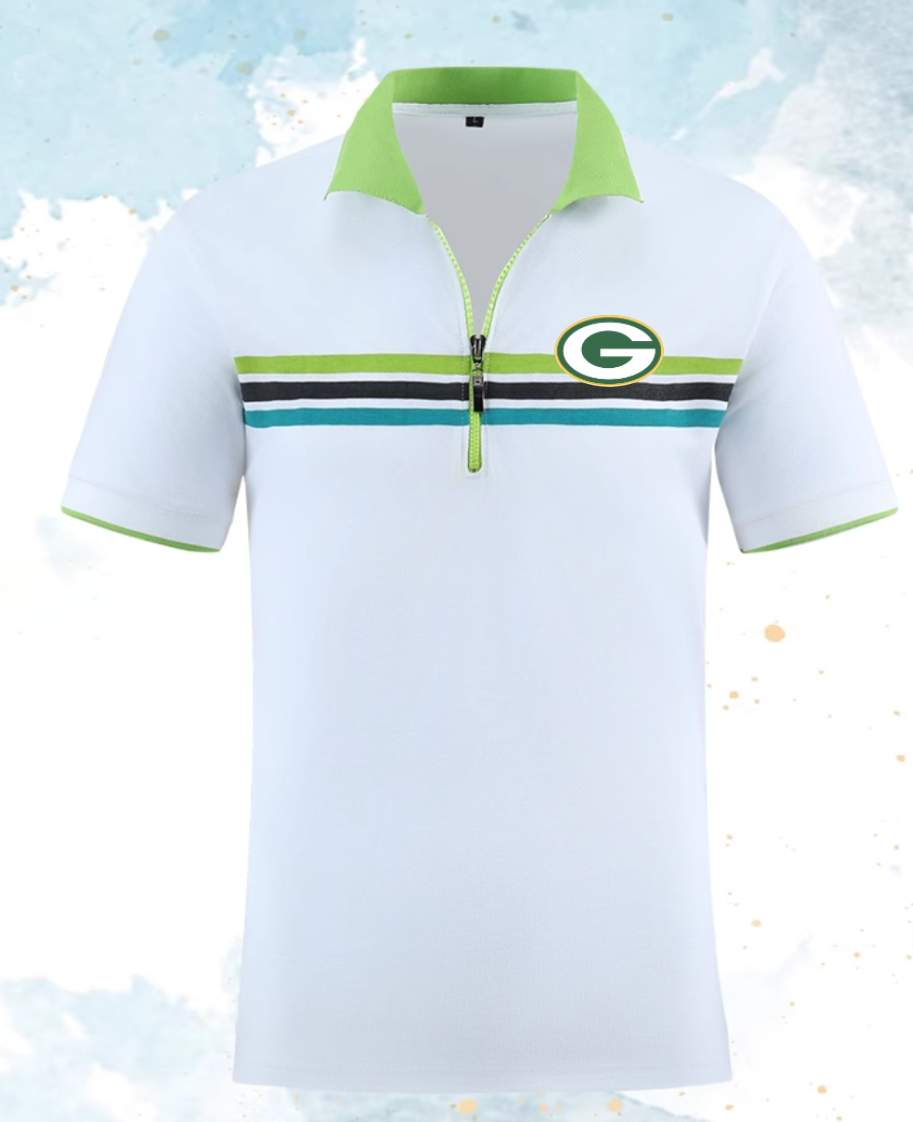 Green Bay Packers white style 1 Men 2025 NFL polo T shirt